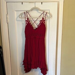 Red Lace Strappy Dress